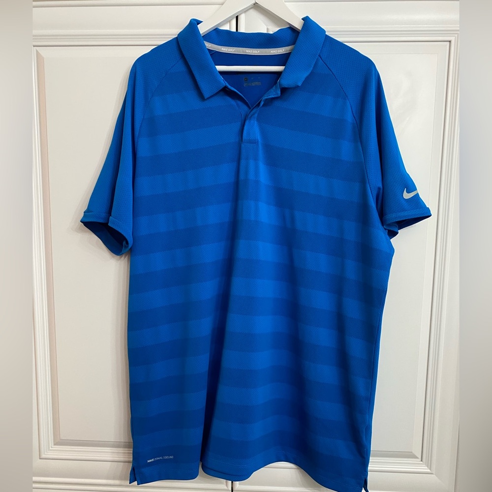 Nike Men’s XL Zonal Cooling Short Sleeve Golf Shirt in Blue Sports Tennis Cool